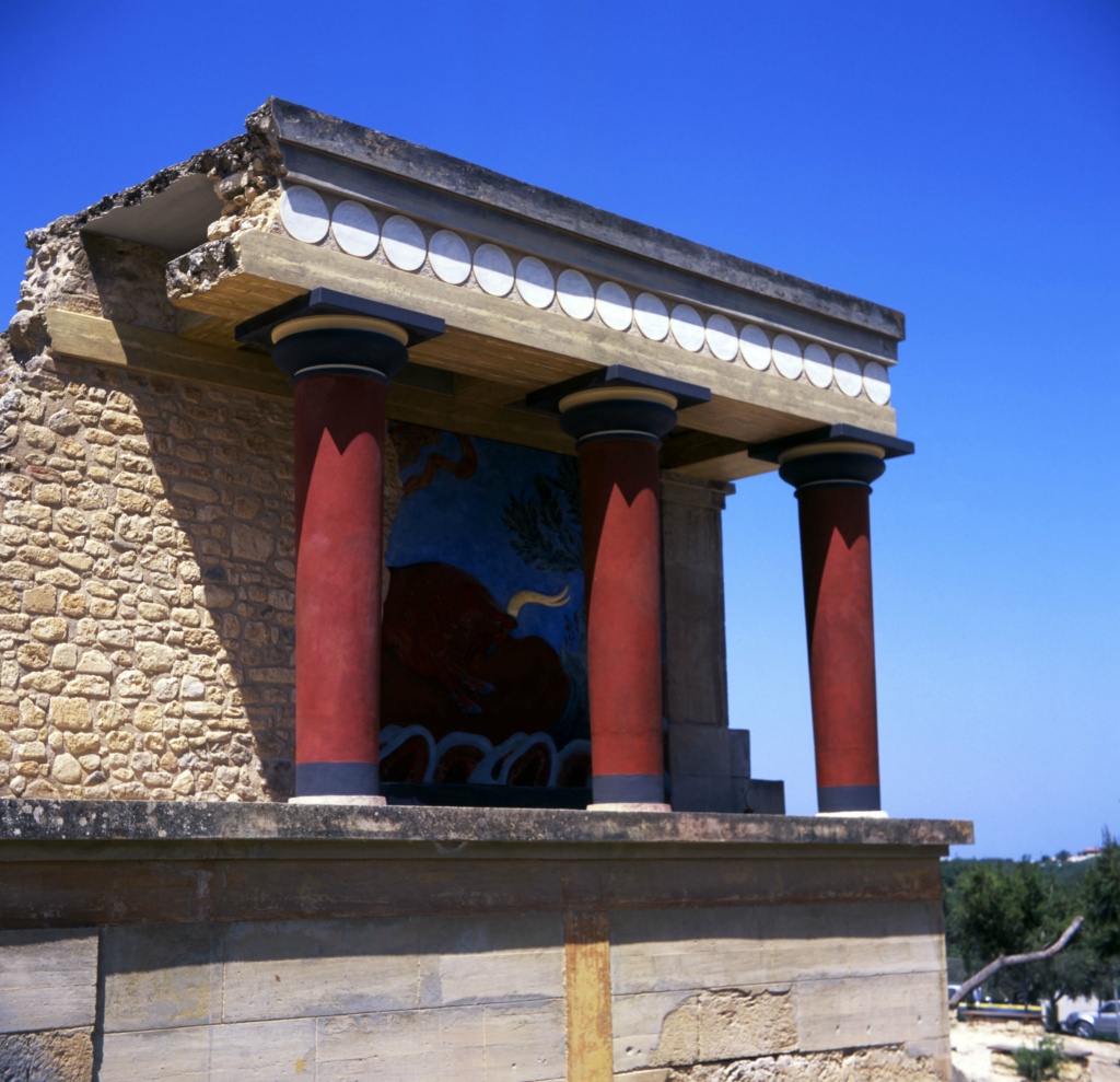 Restorated part of the palace at Knossos